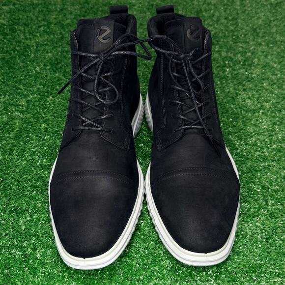 ECCO ST.1 HYBRID Lite Men’s High Top Black Leather Boots Size 8 Pre-Owned Good ✅ main image 6